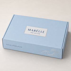 Caja de Envío Autocerrable de Cartón Kraft Personalizada, Impresión en Lámina Dorada, Color Azul Cielo, Laminación Mate/Brillante para Cosméticos y Cuidado de la Piel - Product Image 2