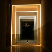 Luminaire d'extérieur moderne en aluminium étanche IP65, faisceau linéaire unidirectionnel pour éclairage d'accentuation mural de couloir