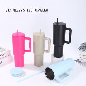 Vaso Térmico de Acero Inoxidable de 40oz al por Mayor, Aislamiento al Vacío de Doble Pared, Taza de Viaje con Asa y Popote, Logotipo Personalizado, Antiderrames, para Café y Coche - Product Image 3