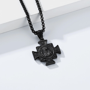 St. Benedict <b>Cross</b> Pendant Necklace Stainless Steel Men's Religious Jewelry Gift - Product Image 4