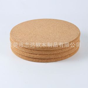 Sous-verres ronds en liège écologiques, isolants thermiquement, résistants à l'usure, style classique, pour la protection des boissons - Product Image 1