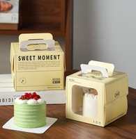 Boîte à gâteau en papier de qualité alimentaire de luxe, boîte à dessert biodégradable, boîte à pâtisserie, boîte à muffins en papier, emballage à emporter avec poignée et fenêtre
