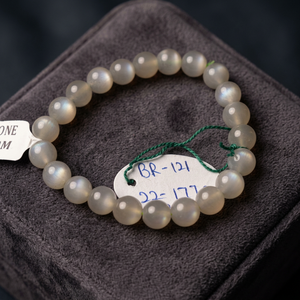 Natural Moonstone <b>Beaded</b> <b>Bracelet</b> Handmade Gemstone Stretch <b>Bracelet</b> For Women Girls Yoga Meditation Birthstone Jewelry Gift - Product Image 1