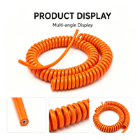 Câble spiralé flexible orange, câble enroulé, extrémités de câble en PVC TPU, longueur personnalisée, cordon d'alimentation pour équipement électrique