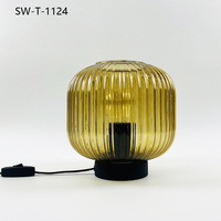 Lampes de décoration de chambre, lampe de table rétro nordique, lampe en métal, lampe en verre, lumière d'intérieur pour la maison