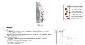 Multi <strong>Function</strong> Time Relay Electronic Relay Din Rail <strong>Delay</strong> <strong>on</strong> Time <strong>Timer</strong> Led Indicated Multifunction Relay - Product Image 3