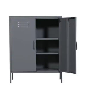 ドアドア2ドア高足キャビネットファイリングキャビネットスチールロッカーモダンデザインホーム家具収納 - Product Image 2