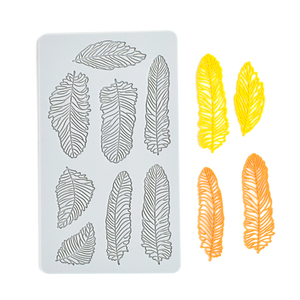 Molde de Silicona con Diseño de Pluma y Encaje para Repostería, Chocolate, Fondant, Decoración de Pasteles y Azúcar LFM-516 - Product Image 1