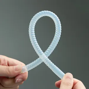 Tubo de plástico para indústria farmacêutica 3/4 '', tubo de PTFE corrugado, tubo transparente de PTFE, tubo acessório para ventiladores