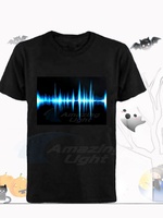 LED T Shirt ses aktif kızdırma gömlek Light up ekolayzır giysi parti hediyeler LED aydınlatma T-shirt KTV barlar kostüm