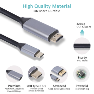 <span class=keywords><strong>Cable</strong></span> <span class=keywords><strong>hdmi</strong></span> de alta velocidad 8 pin móvil para tv 4K 60HZ USB tipo C <span class=keywords><strong>a</strong></span> <span class=keywords><strong>HDMI</strong></span> adaptador de <span class=keywords><strong>cable</strong></span> - Product Image 5