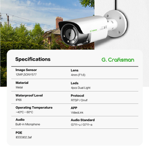 GA-B3FD-M12S(AG) Outdoor IP POE CCTV <strong>Security</strong> Bullet <strong>Camera</strong> 12MP 6K 30FPS Full <strong>Color</strong> <strong>Night</strong> <strong>Vision</strong> Human Vehicle Detection - Product Image 2