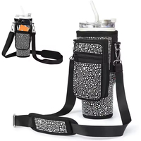 Housse de transport réutilisable en néoprène pour gobelet isotherme 40oz, avec strass tendance, accessoire de bar classique pour bouteille d'eau