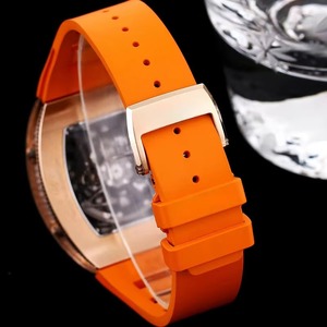 Nouvelle Arrivée 2026 Montre Mécanique de Luxe Or Rose pour Homme, Mouvement Automatique Squelette Tonneau, Montre-Bracelet Entièrement Sertie de Diamants - Product Image 5