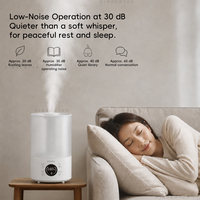 Humidificateur d'air pour bureau à domicile, grande capacité 4L, brume pendant 40 heures avec télécommande tactile ou commande rotative