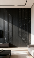Panneau de revêtement décoratif intérieur de maison de Offre Spéciale 200mm panneau de mur de persiennes décoratives de charbon de bois de polystyrène PS