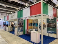 Stand d'exposition standard HeBang 3x3 en aluminium argenté avec panneaux PVC, prix usine, pour salons professionnels
