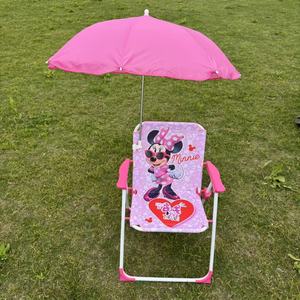 Sedia da Spiaggia Pieghevole per Bambini Damei con Telaio in Metallo e Ombrellone Design Cartone Animato per Neonati e Bambini Uso Esterno - Product Image 3