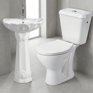 Ensemble WC et lavabo moderne en céramique avec combinaison de cuvette de toilette et de lavabo, prix de l'ensemble de salle de bain - Product Image 2