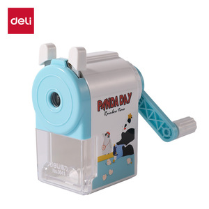 Deli Pencil Sharpener 0641 Manual Hand Crank For Kids Students Blue Color Plastic Model - Product Image 1