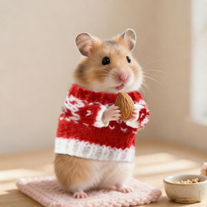 Pull de Noël pour hamster - Vêtements pour animaux de compagnie en coton tricoté mignon et mini, chaud et respirant pour les petits animaux - Product Image 3