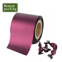 Película de Plástico Retorcido para Envasado de Chocolate y Dulces, Película de PVC Retorcida para Envolver Dulces, Película de Plástico Metalizado Reciclado para Mascotas