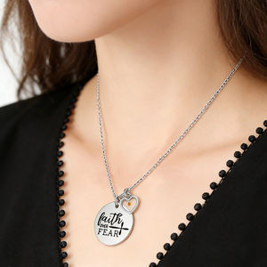 Collar de Cruz de Acero Inoxidable con Colgante de Semilla de Mostaza, Joyería Inspirada en la Fe <span class=keywords><strong>para</strong></span> <span class=keywords><strong>Mujer</strong></span>, Resistente al Deslustre - Product Image 1