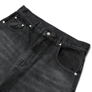 Vaqueros anchos vintage para hombre, lavados y rasgados, estilo baggy, con efecto degradado y agujeros, de corte holgado, para streetwear. - Product Image 3