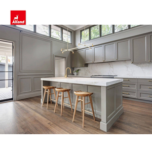 Lussuoso e affascinante armadio da <span class=keywords><strong>cucina</strong></span> accogliente con porta da incasso verde kaki con raccordo per la conservazione del vino ed apparecchio nascosto coperto - Product Image 3