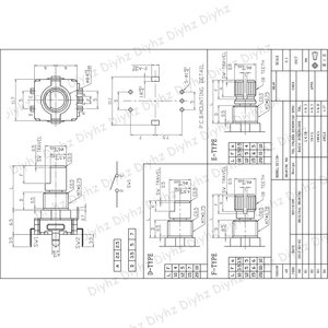 DIYhz EC11 โรตารี่เอนโค้ดเดอร์ 20 มม. พร้อมสวิตช์ ติดตั้งบน PCB แบบแนวตั้ง ปลายแบบมีร่อง - Product Image 1