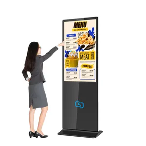 Full Hd Floor Stand Digital Equipment Mulit Language Display Signage Big Advertising Player Capacity Touch Screen With Wifi