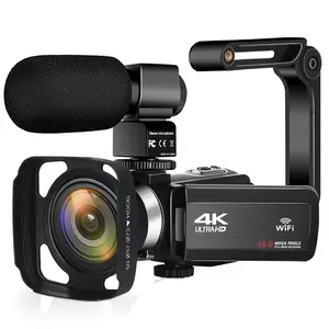 กล้องวิดีโอ4K เหมาะสำหรับกล้องดิจิตอล48mp HD บันทึกวิดีโอด้วยไมโครโฟนหน้าจอสัมผัสกล้องวิดีโอมืออาชีพ4K