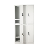 Armoire à vêtements en métal à 6 portes Armoire de rangement pour salle de sport et école Armoire en acier inoxydable