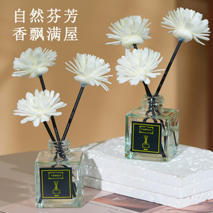 Yuhuan Square Glass Reed Diffuser 50ml Natural Fragrance Home Air Freshener - Product Image 1