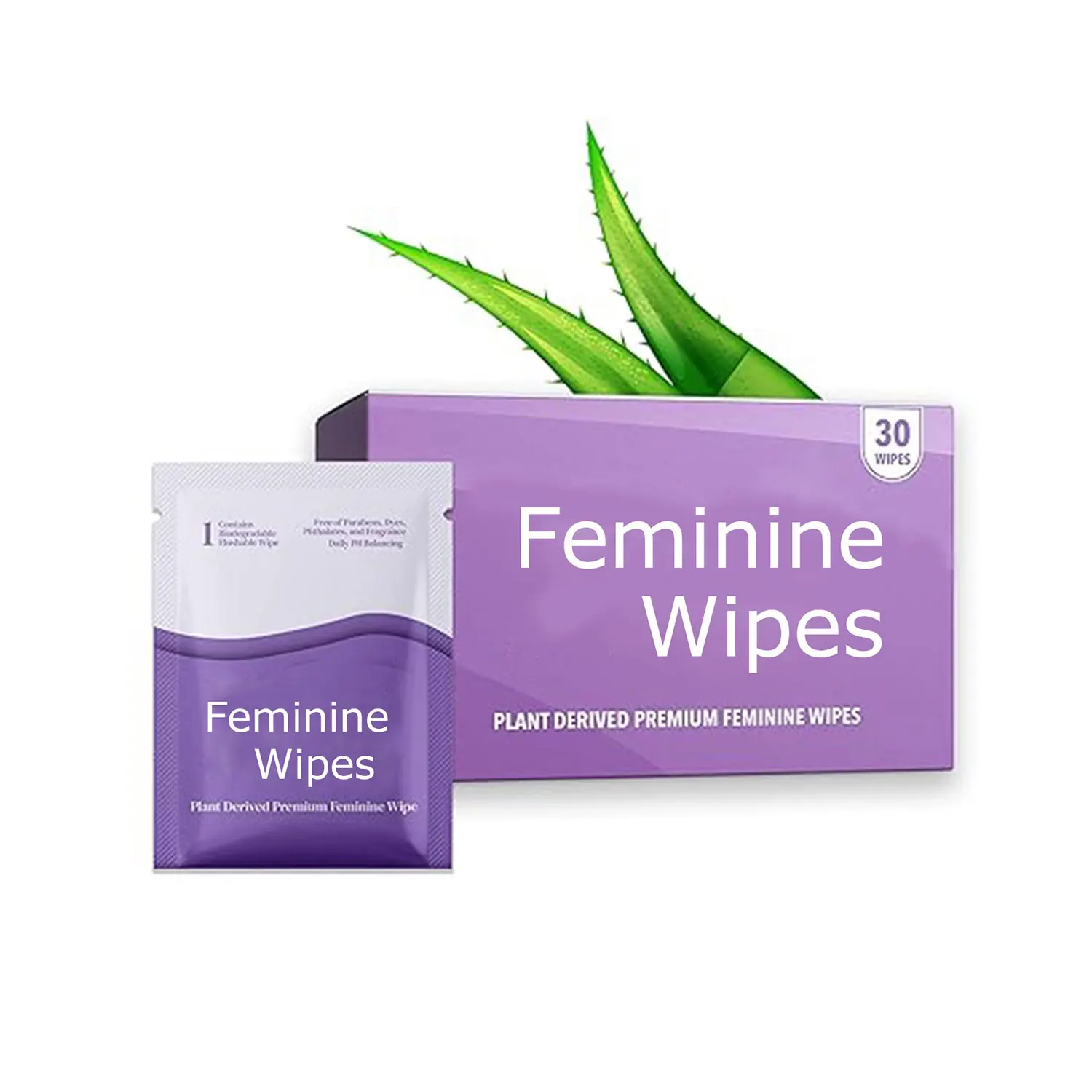 Lingettes Féminines Flushables au pH Équilibré Lingettes Démaquillantes Format Voyage Emballage Individuel Lingettes Hygiène Intime de Marque Privée