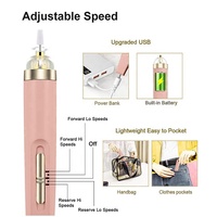 Perceuse électrique 5 en 1 pour vernis à ongles avec lumière Portable Mini électrique manucure Art stylo outils pour dissolvant de Gel