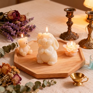 DIY <b>Easter</b> Upward-Looking Rabbit Scented Candle Silicone Mold, Candle Plaster <b>Ornament</b> Mold, Soap Mold - Product Image 2