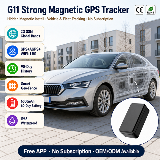 6000MAh Long Lasting Strong Magnetic Car GPS Tracker, Easy to Install Wireless Vehicle GPS Tracking Device