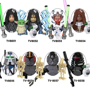 TV6105 Space Wars Ahsoka Mace Windu Luke Skywalker with Baby Yoda Palpatine Commander Blackout action Figures Building Block Toy
