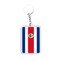 Vente en gros de porte-clés personnalisés du Costa Rica en acrylique, impression recto-verso, fabrication exquise