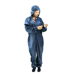 Azul marino Cleanroom Antiestático Lavable Ropa DE TRABAJO ESD Monos Batas con capucha Headcover - Product Image 3