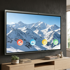 ไวท์บอร์ดอัจฉริยะแบบอินเทอร์แอคทีฟ ขนาด 86 นิ้ว  แบบ All-in-One LED พร้อมกล้อง  ติดผนังได้ สีดำ สำหรับใช้ในสำนักงานและการสอน - Product Image 1