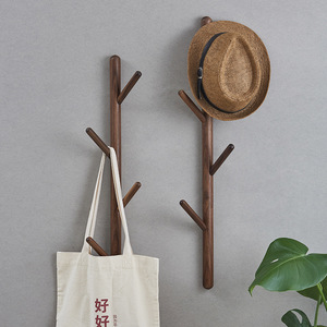 Wall Mounted Solid Wood Coat Rack <b>Hooks</b> For Living Room Bedroom Entryway With Hat And Bag Storage - Product Image 1