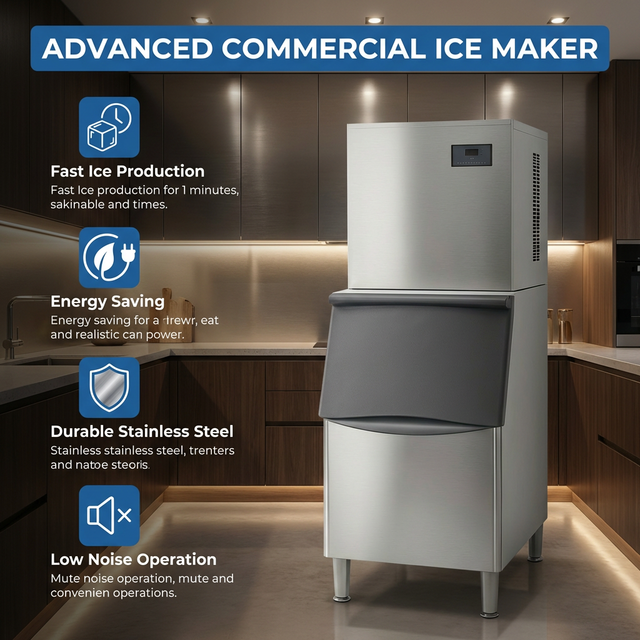 High Quality Commercial Ice Machine 420P Ice Block Cube 150kg Storage High Productivity Engine Motor Core Components Included