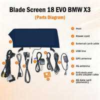 Pantalla de Navegación para Automóvil de 12.3'' con Diseño HD Blade, Compatible con BMW X3/X4 2018 Sistema EVO, Bluetooth, Funciones Originales del Automóvil