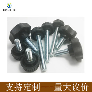 M4 Plastic <b>Round</b> <b>Head</b> Thumb <b>Screw</b> Black Knurled 15mm Diameter Cabinet Hardware - Product Image 3