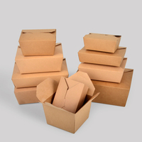 Caja de papel marrón SenAng05 Kraft para llevar, caja de papel para llevar, caja para comida, ensalada, pollo frito, asador, caja Bento