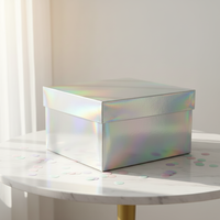 Maßgefertigte Bedruckte Lebensmittelechte Holografische Quadratische Starre Papier-Kuchenbox aus Recyclingmaterialien Faltbare Dessert-Geschenkbox