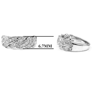 Bijoux fins de haute qualité plaqués or jaune 18 carats avec diamants véritables, finition torsadée classique pavée, pour fêtes et anniversaires - Product Image 3