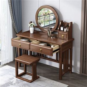 New Chinese Style <strong>Dressing</strong> <strong>Table</strong> Solid Wood <strong>Walnut</strong> <strong>Dressing</strong> <strong>Table</strong> with Mirror Integrated Bedroom Furniture - Product Image 5